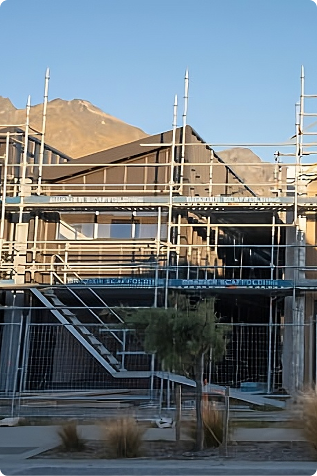Construction site with scaffolding