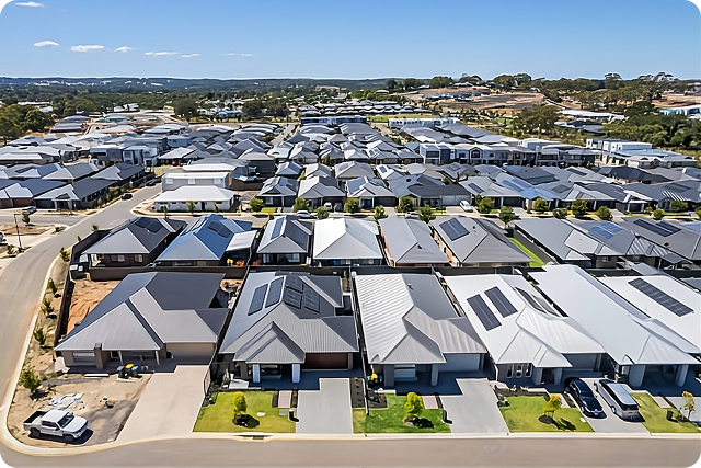 Aerial view of residential development