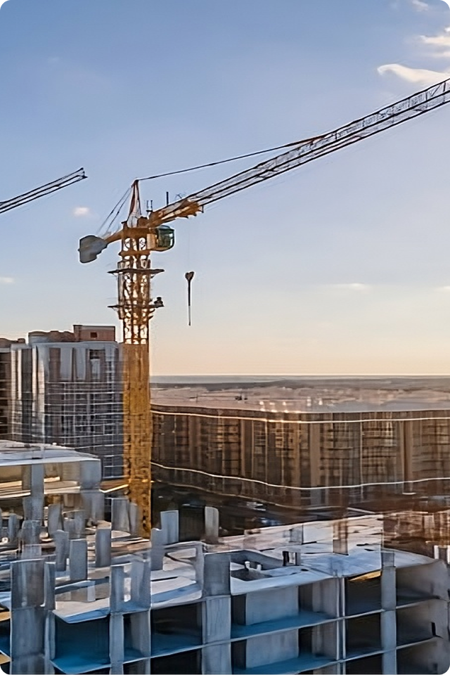 Tower crane at construction site