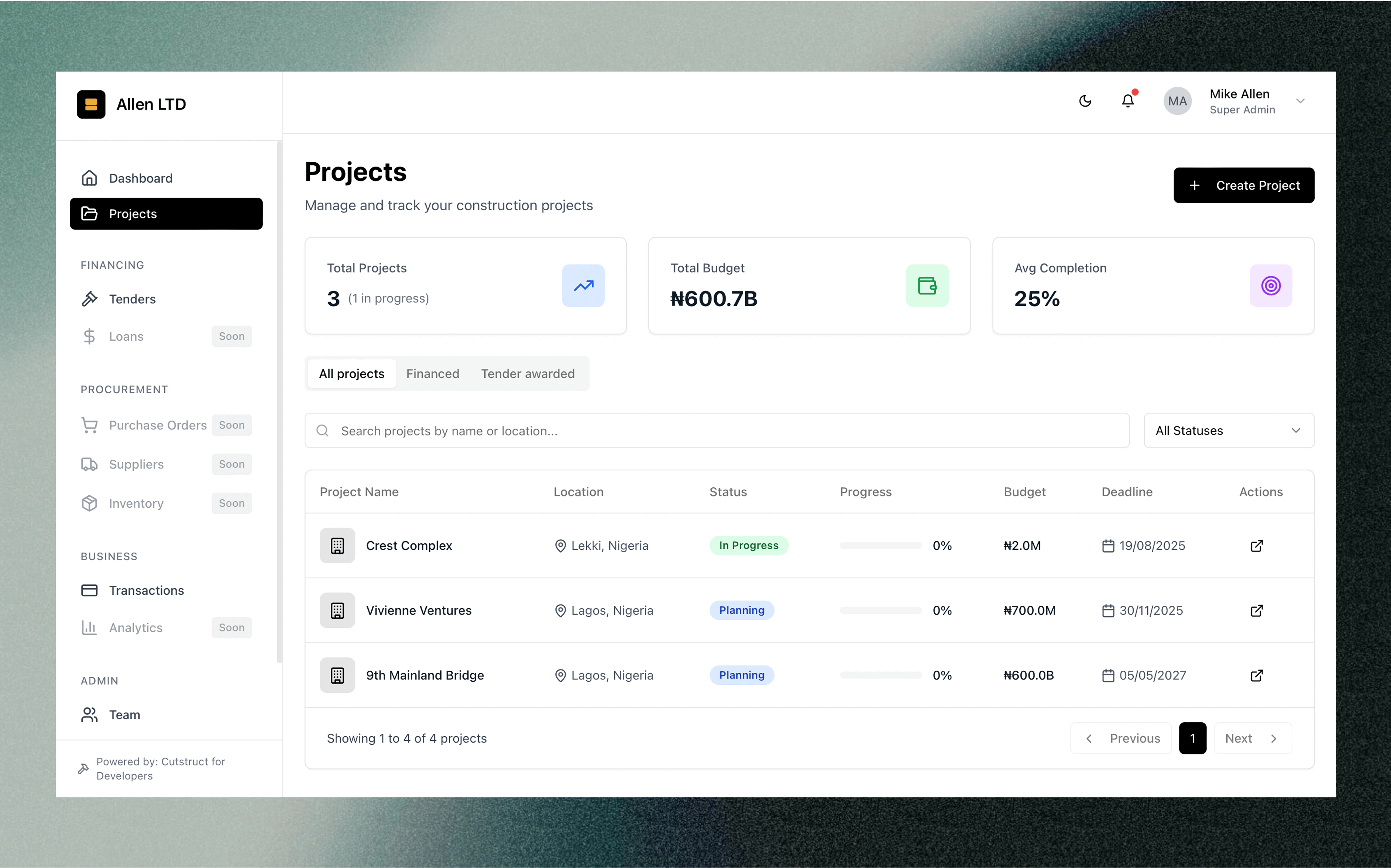 Developer Dashboard