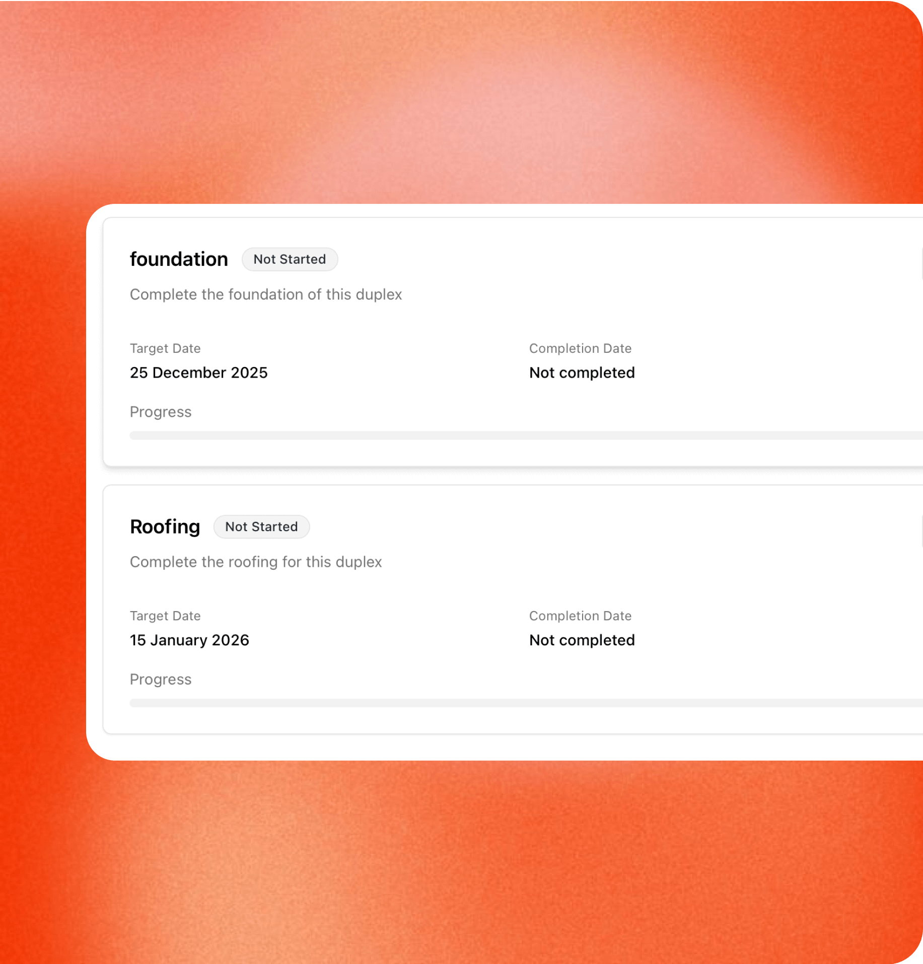 Milestone disbursement interface